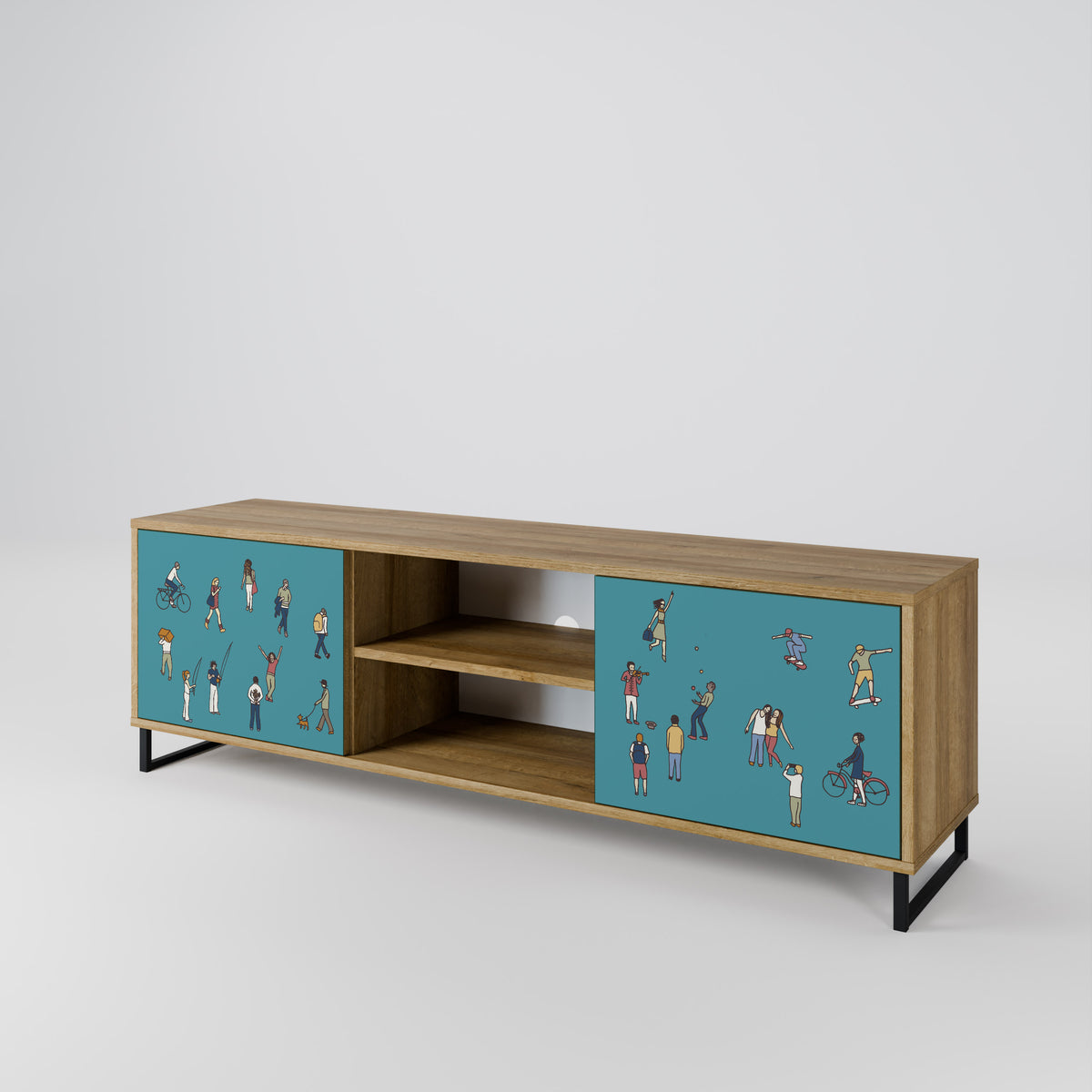 COLLECTIVE STREAM Mueble de TV de 2 Puertas
