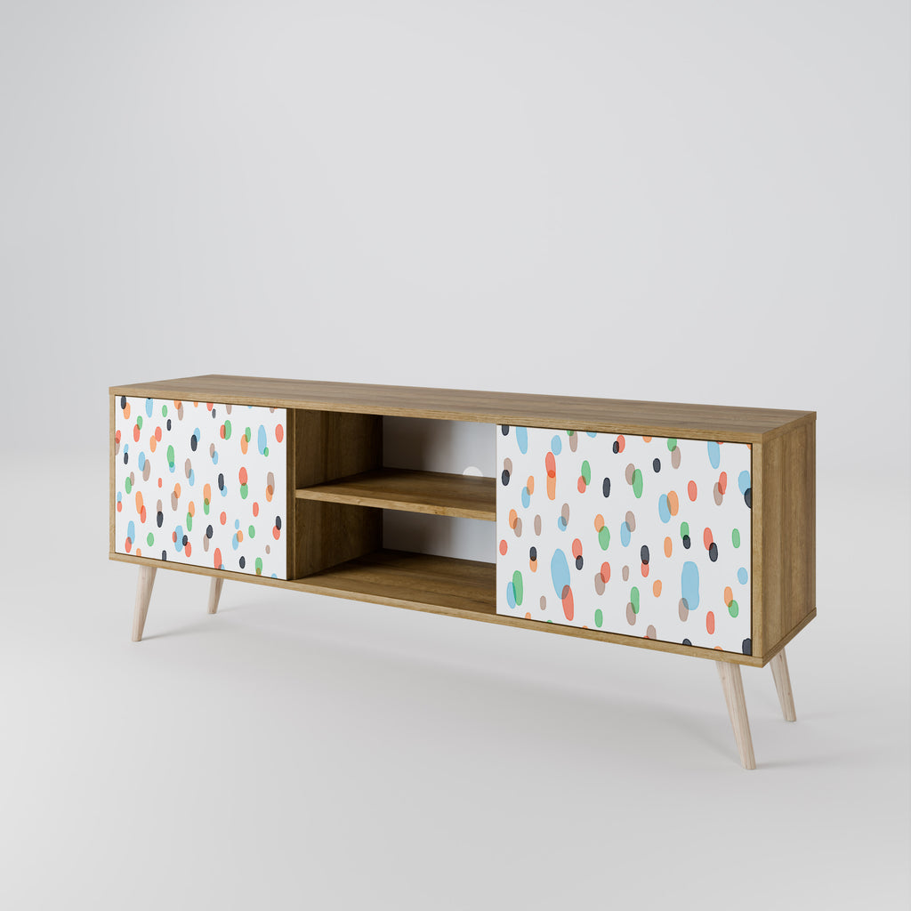 Mueble de TV de 2 puertas ENERGETIC SPOTS con efecto roble