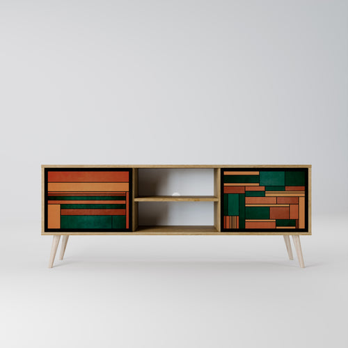 EARTHY FIGURES Mueble de TV de 2 Puertas