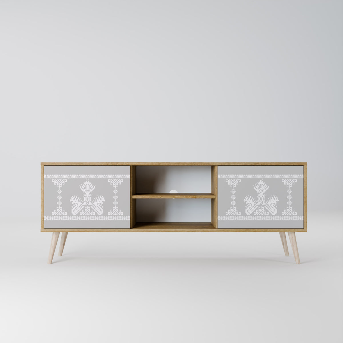 THAI GRAY Mueble de TV de 2 Puertas