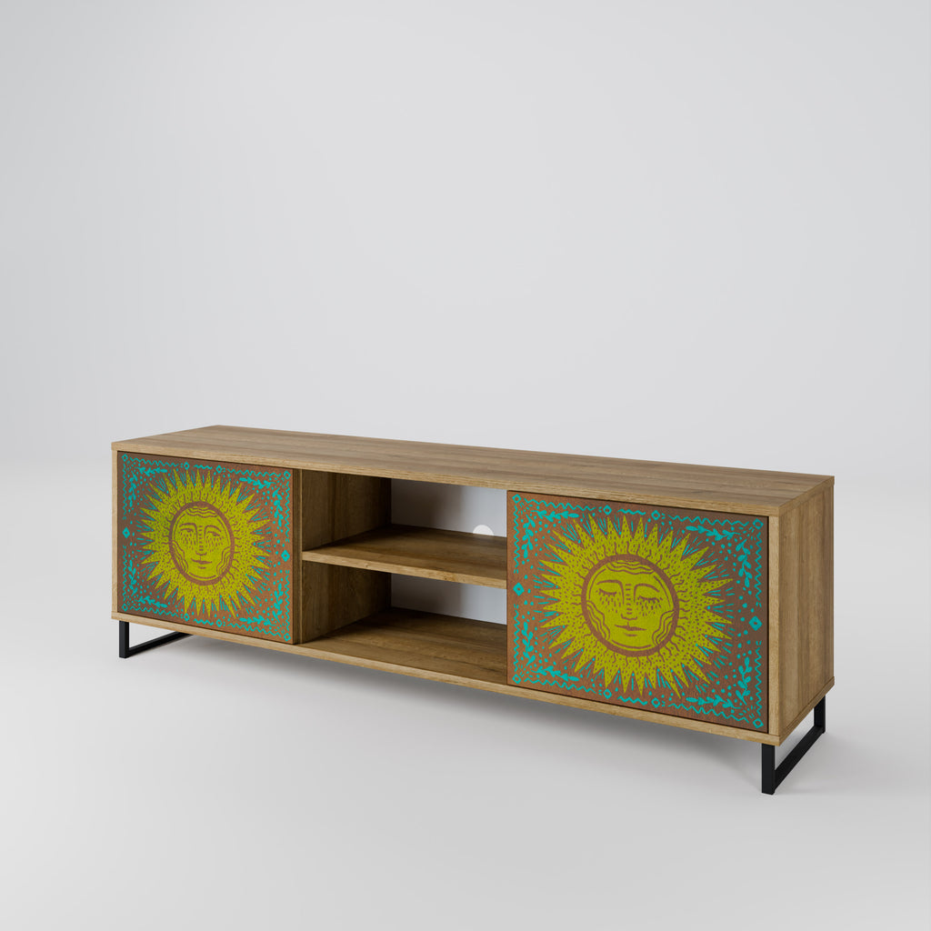 Mueble de TV de 2 puertas SUNSHINE EULOGY con efecto roble