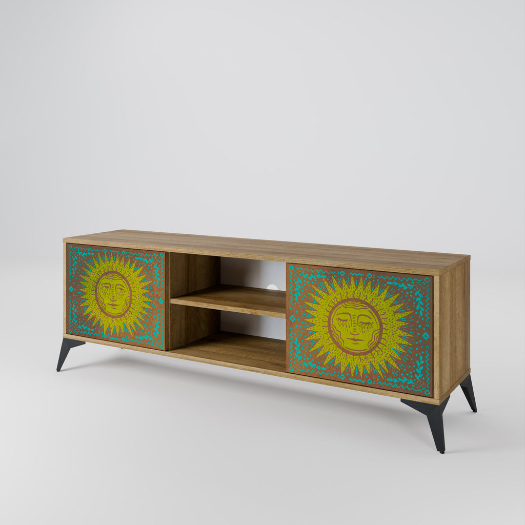 Mueble de TV de 2 puertas SUNSHINE EULOGY con efecto roble
