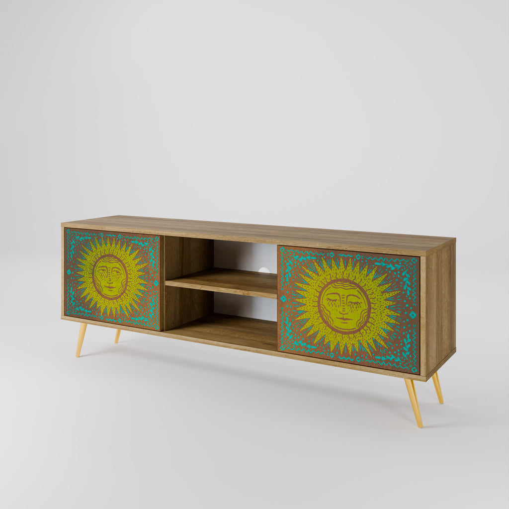 Mueble de TV de 2 puertas SUNSHINE EULOGY con efecto roble
