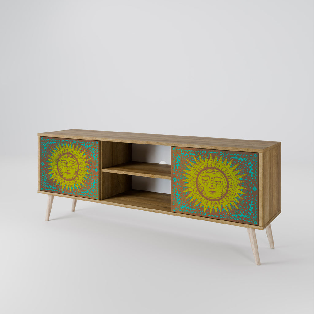 Mueble de TV de 2 puertas SUNSHINE EULOGY con efecto roble
