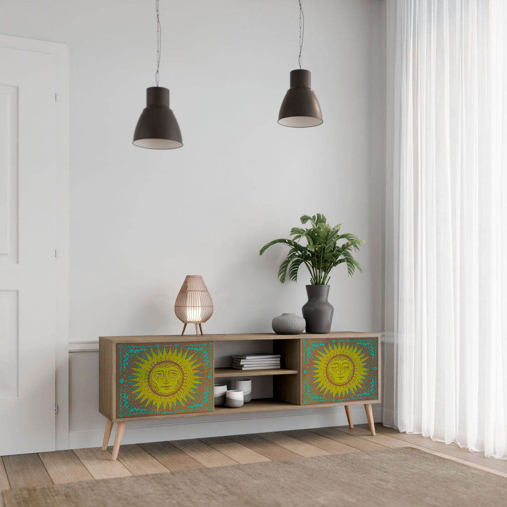 Mueble de TV de 2 puertas SUNSHINE EULOGY con efecto roble