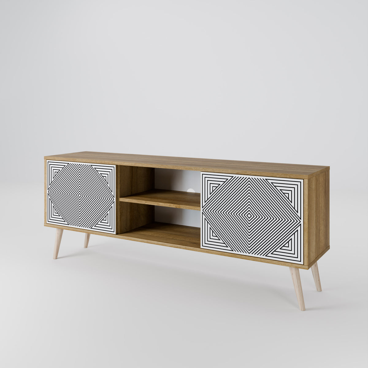 POLYGON ILLUSION Mueble de TV de 2 Puertas