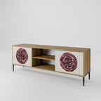 BROWN CIRCLES 2-Door TV Stand in Oak Effect