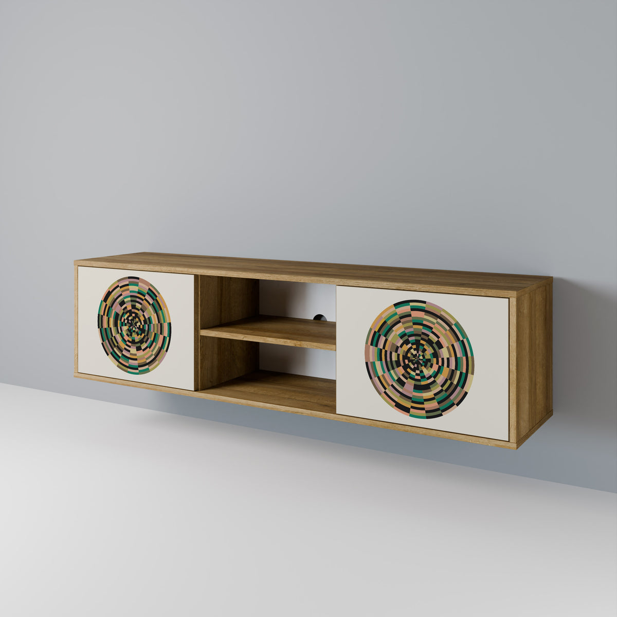 GREEN CIRCLES Mueble de TV de 2 Puertas