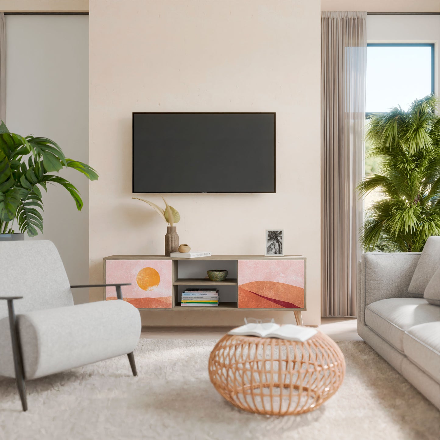 LUMINOUS SUNLIGHT Mueble de TV de 2 Puertas