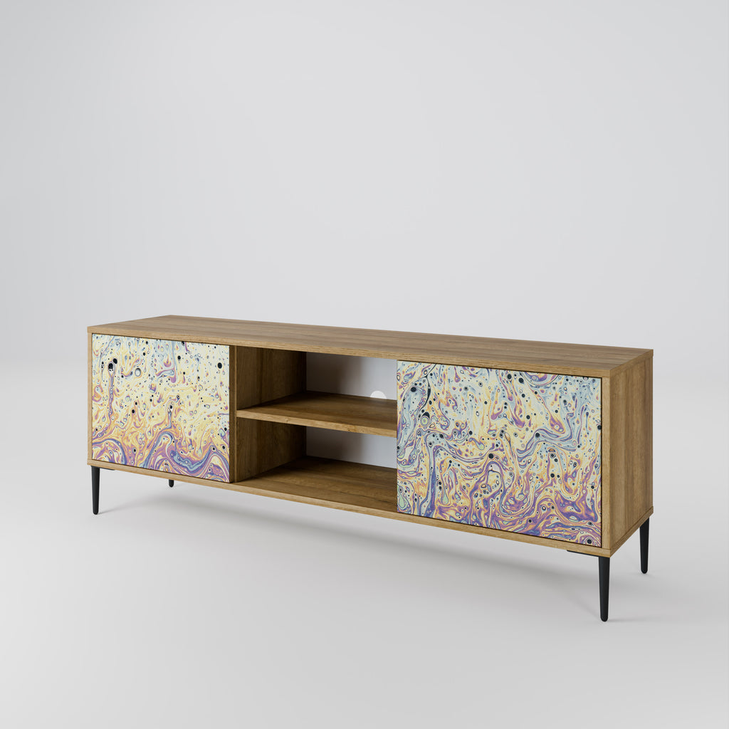 Mueble de TV de 2 puertas MOSAIC OF COLORS efecto roble