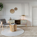 MOSAIC OF COLORS Mueble de TV de 2 Puertas en Efecto Roble