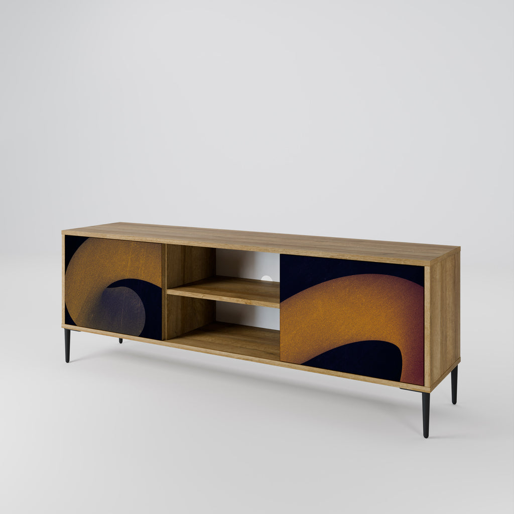 Mueble de TV HOLLOW TIME de 2 puertas con efecto roble