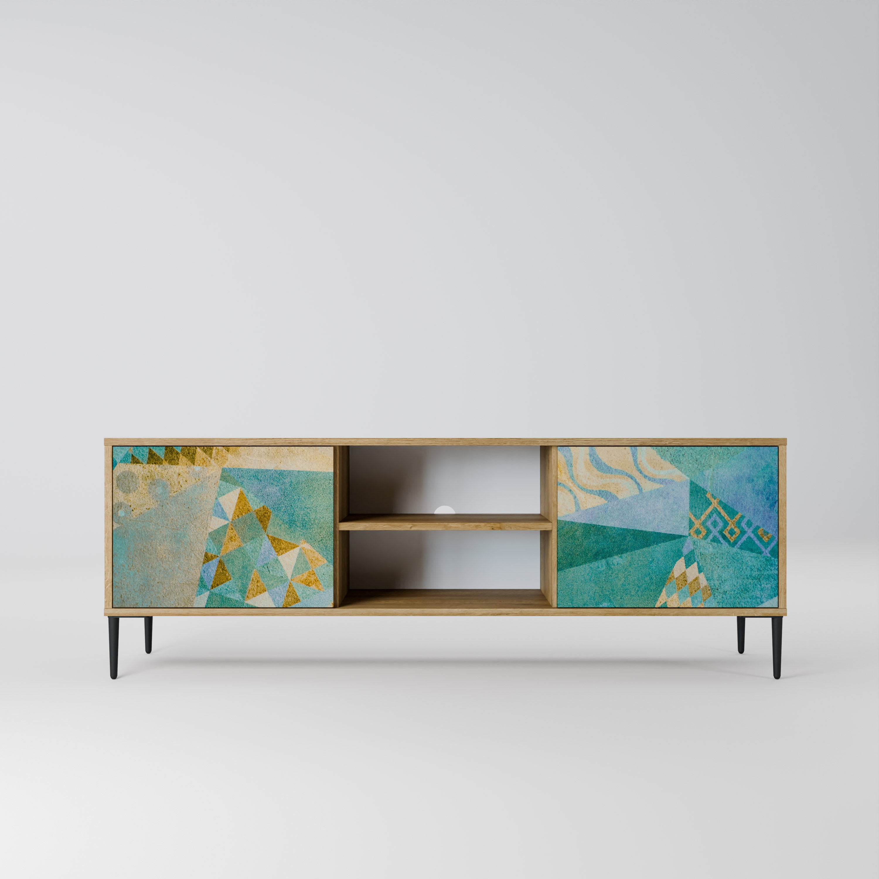 Mueble de TV de 2 puertas SPECTRUM SPLENDOR con efecto roble