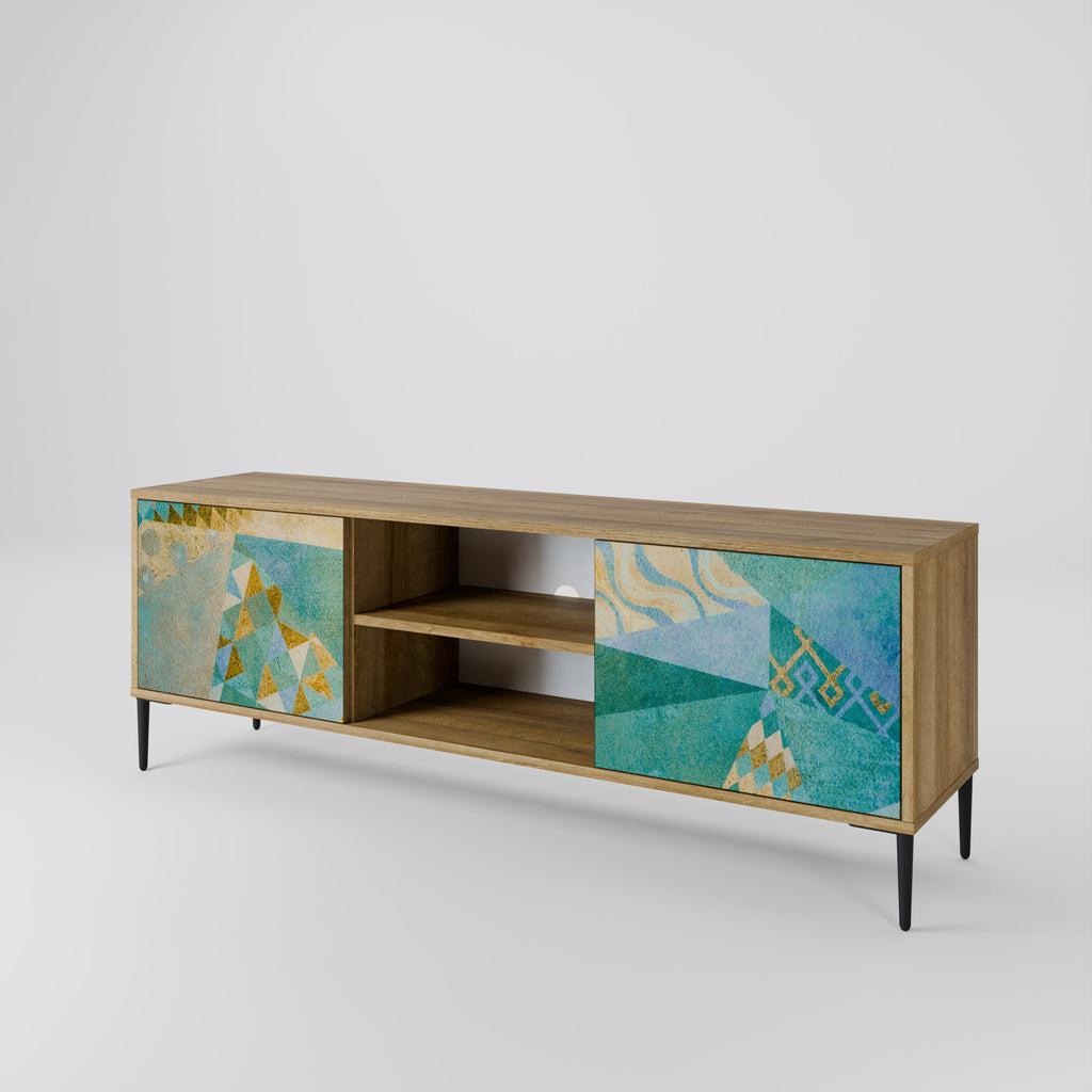 Mueble de TV de 2 puertas SPECTRUM SPLENDOR con efecto roble