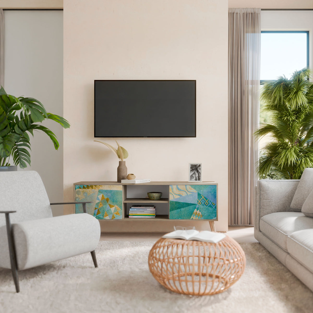 SPECTRUM SPLENDOR Mueble de TV de 2 Puertas