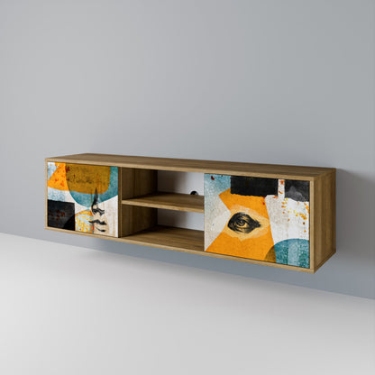 ABSTRACT FACES Mueble de TV de 2 Puertas