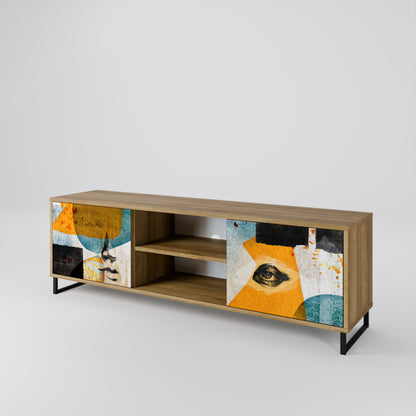 ABSTRACT FACES Mueble de TV de 2 Puertas