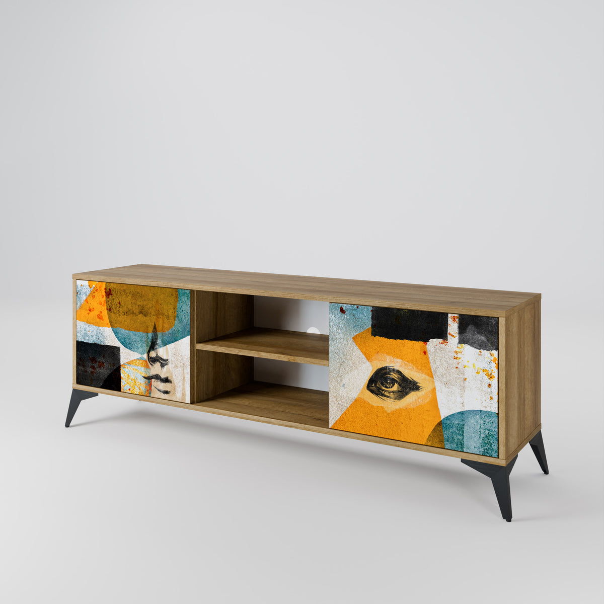 ABSTRACT FACES Mueble de TV de 2 Puertas
