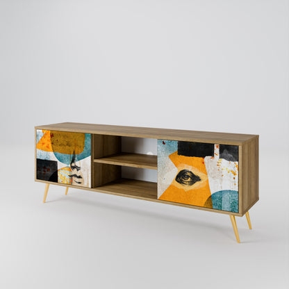 ABSTRACT FACES Mueble de TV de 2 Puertas