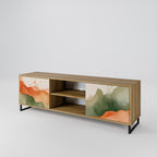 WATERCOLOUR PEAKS Mueble de TV de 2 Puertas en Efecto Roble
