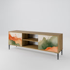 WATERCOLOUR PEAKS Mueble de TV de 2 Puertas en Efecto Roble