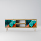 CIRCULAR RHAPSODY Mueble de TV de 2 Puertas en Efecto Roble