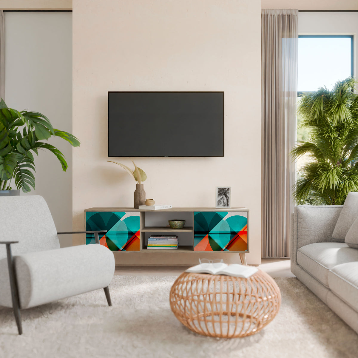 CIRCULAR RHAPSODY Mueble de TV de 2 Puertas