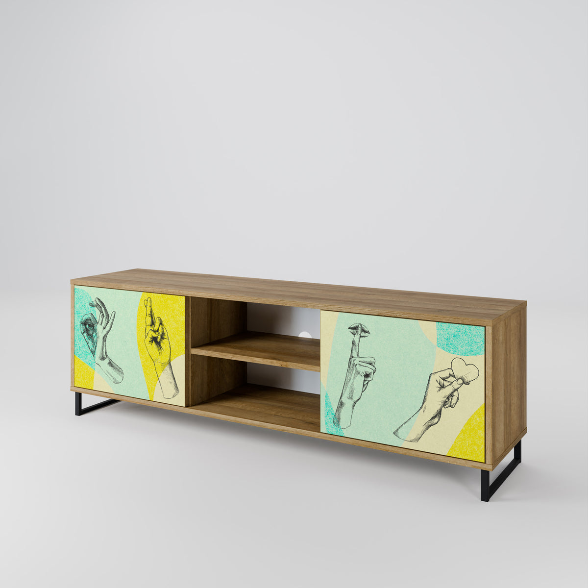 BODY LANGUAGE Mueble de TV de 2 Puertas