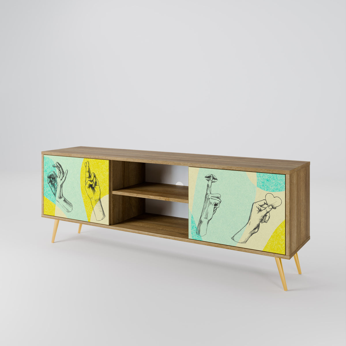 BODY LANGUAGE Mueble de TV de 2 Puertas