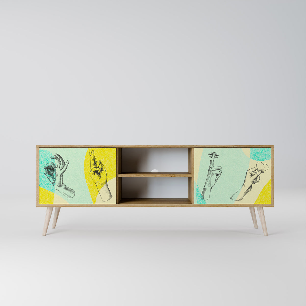 BODY LANGUAGE Mueble de TV de 2 Puertas