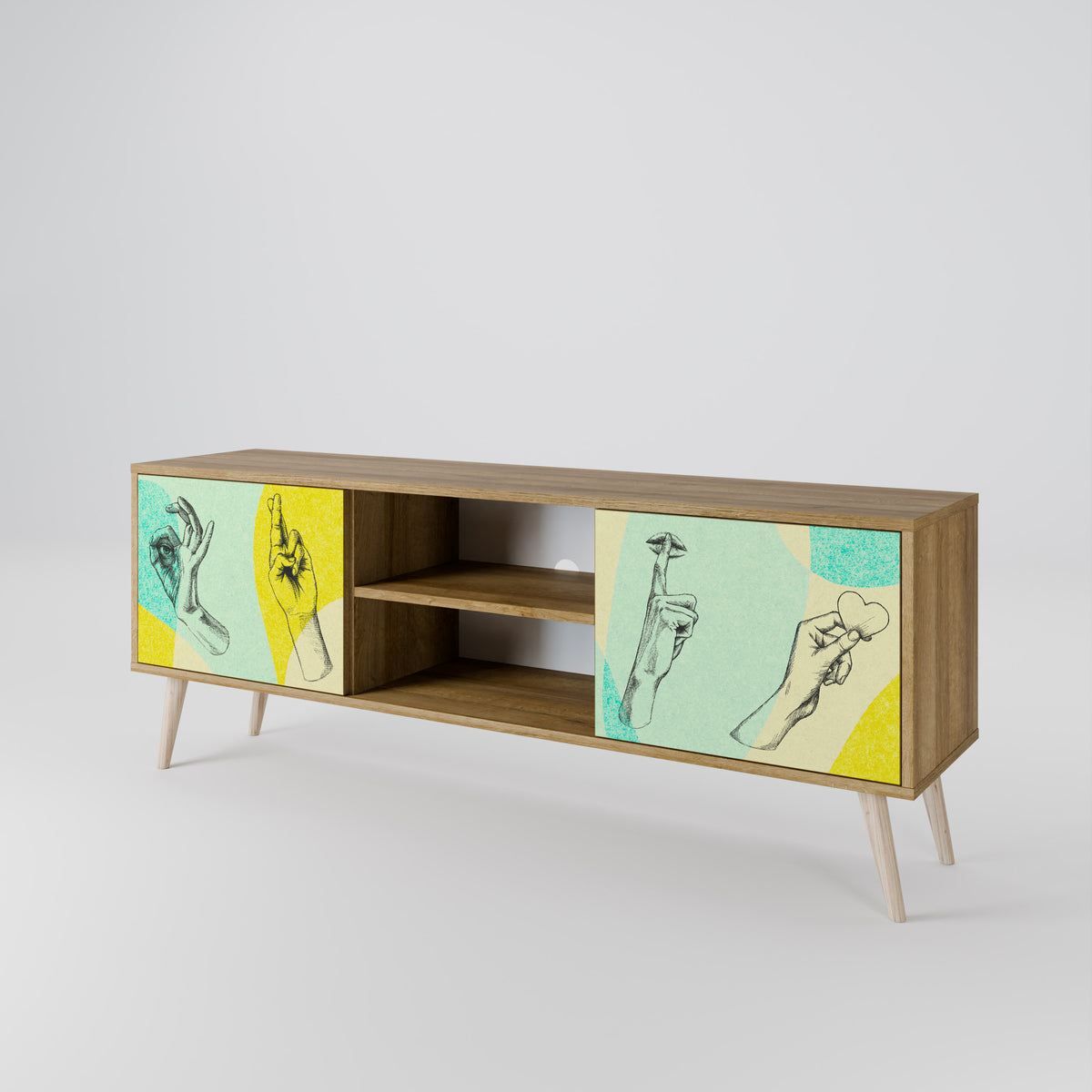 BODY LANGUAGE Mueble de TV de 2 Puertas