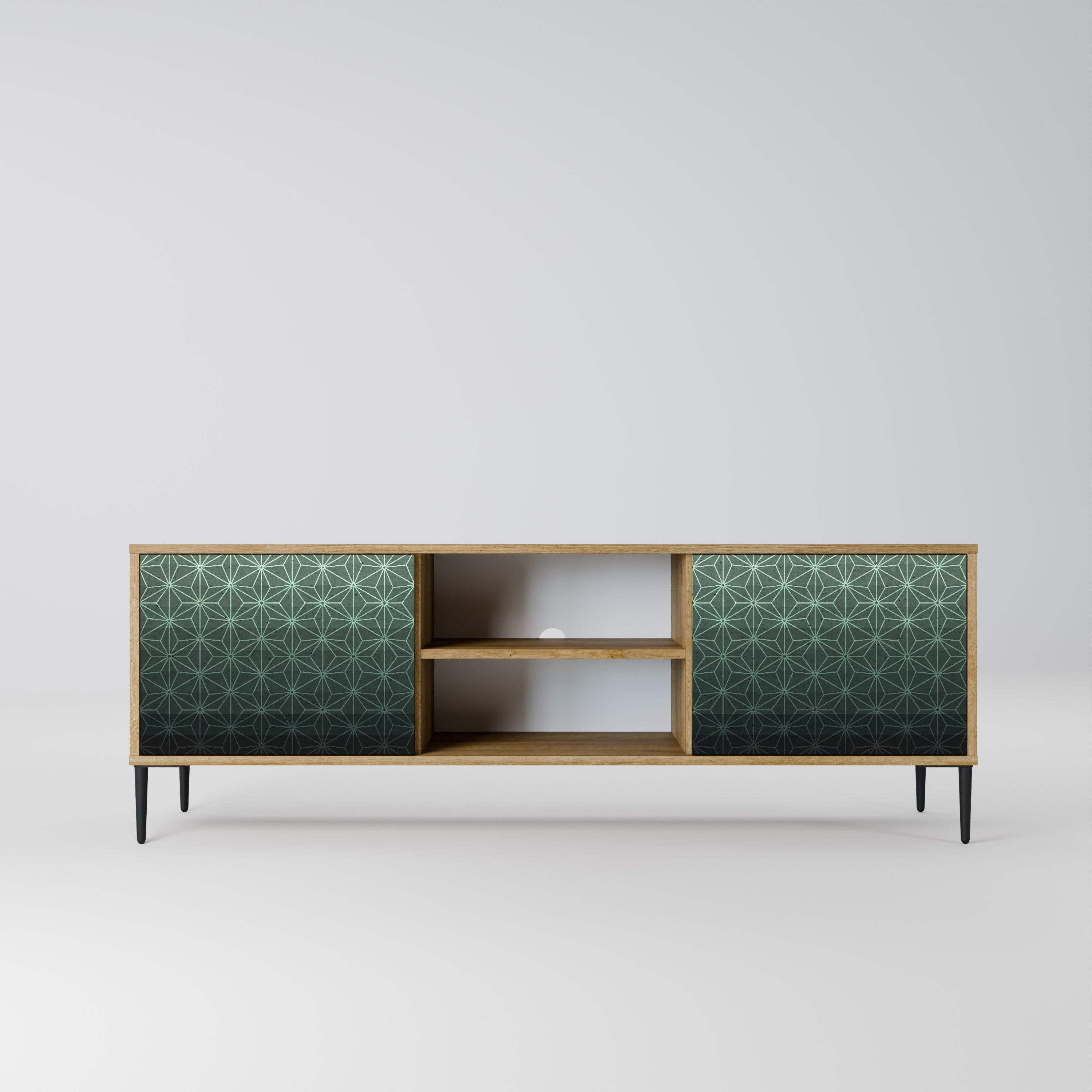 ORNAMENTAL GLIMMER 2-Door TV Stand in Oak Effect