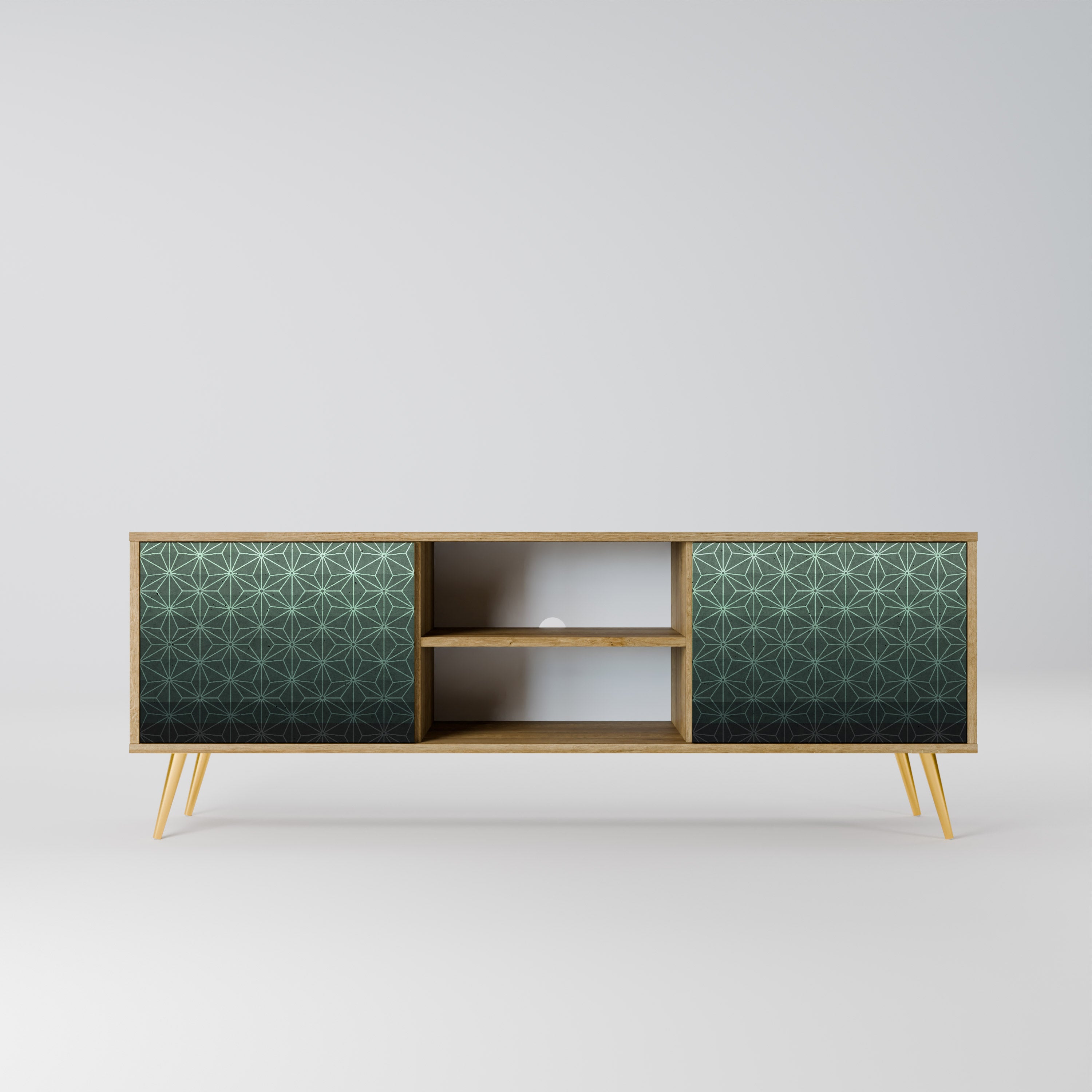 ORNAMENTAL GLIMMER 2-Door TV Stand in Oak Effect