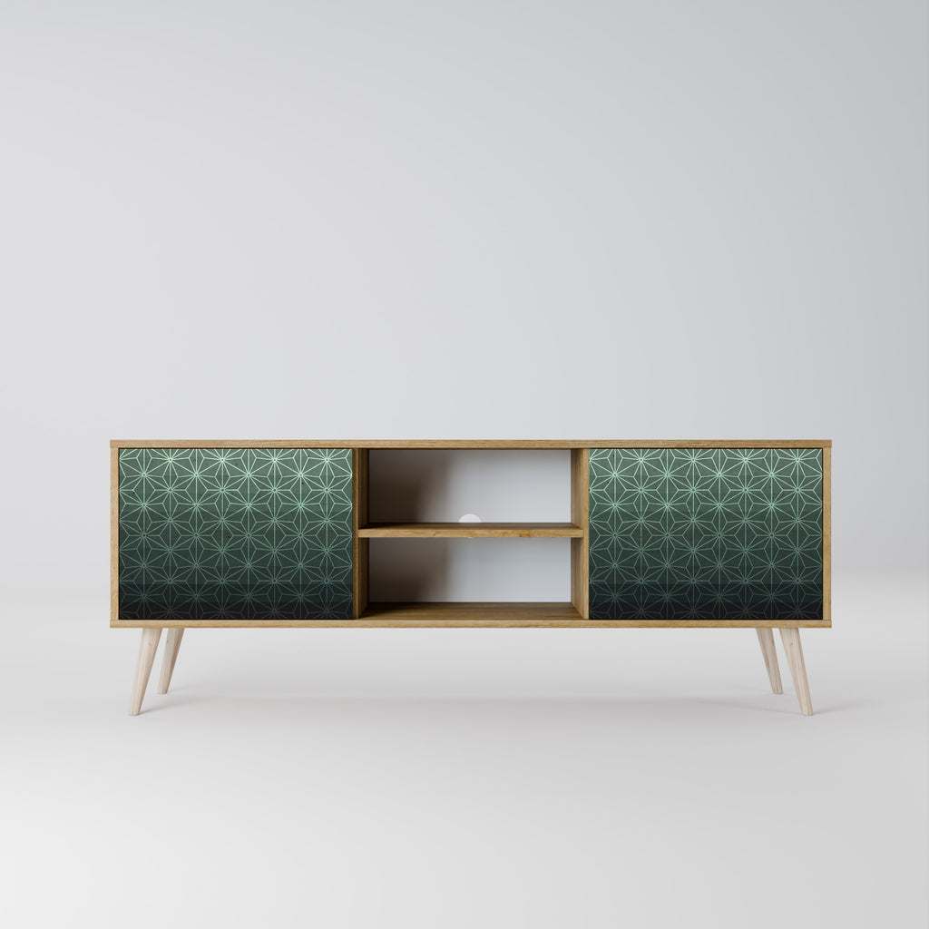 ORNAMENTAL GLIMMER 2-Door TV Stand in Oak Effect