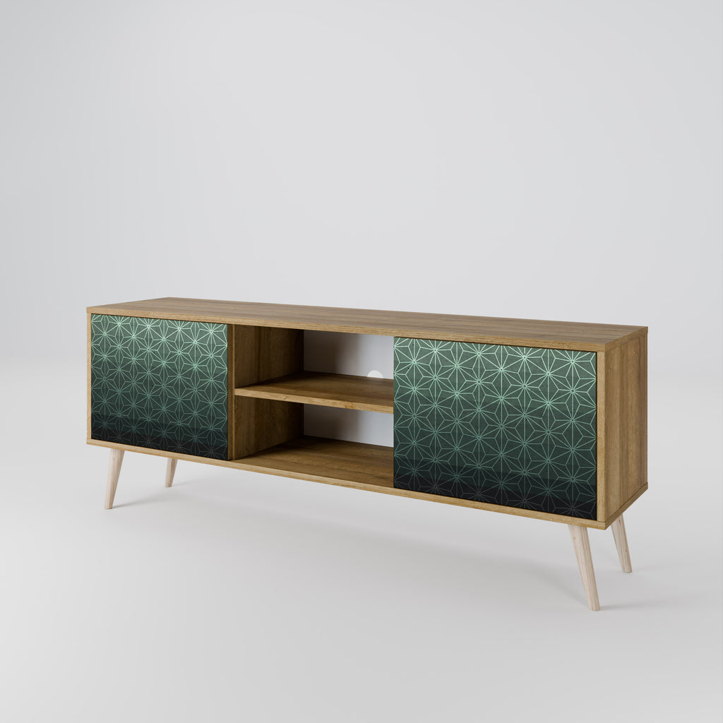 ORNAMENTAL GLIMMER 2-Door TV Stand in Oak Effect