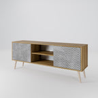 CONCRETE ZIG ZAG 2-Door TV Cabinet