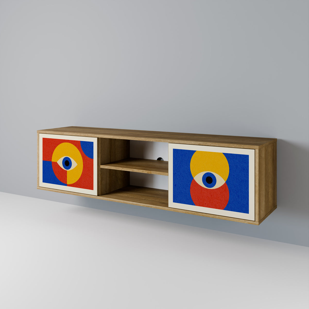 GEOMETRIC EYES Mueble de TV de 2 Puertas