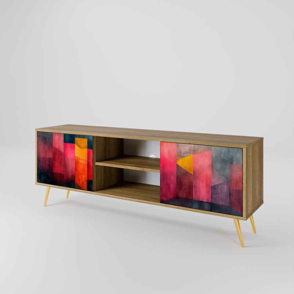 Mueble de TV de 2 puertas COLORFUL SOUNDS con efecto roble
