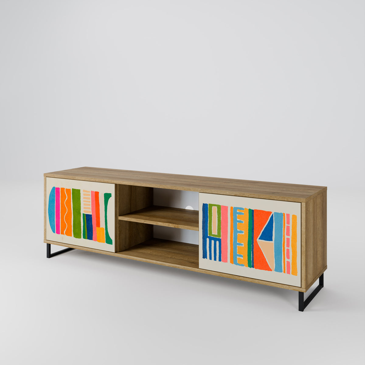 GEOMETRIC SHINE Mueble de TV de 2 Puertas