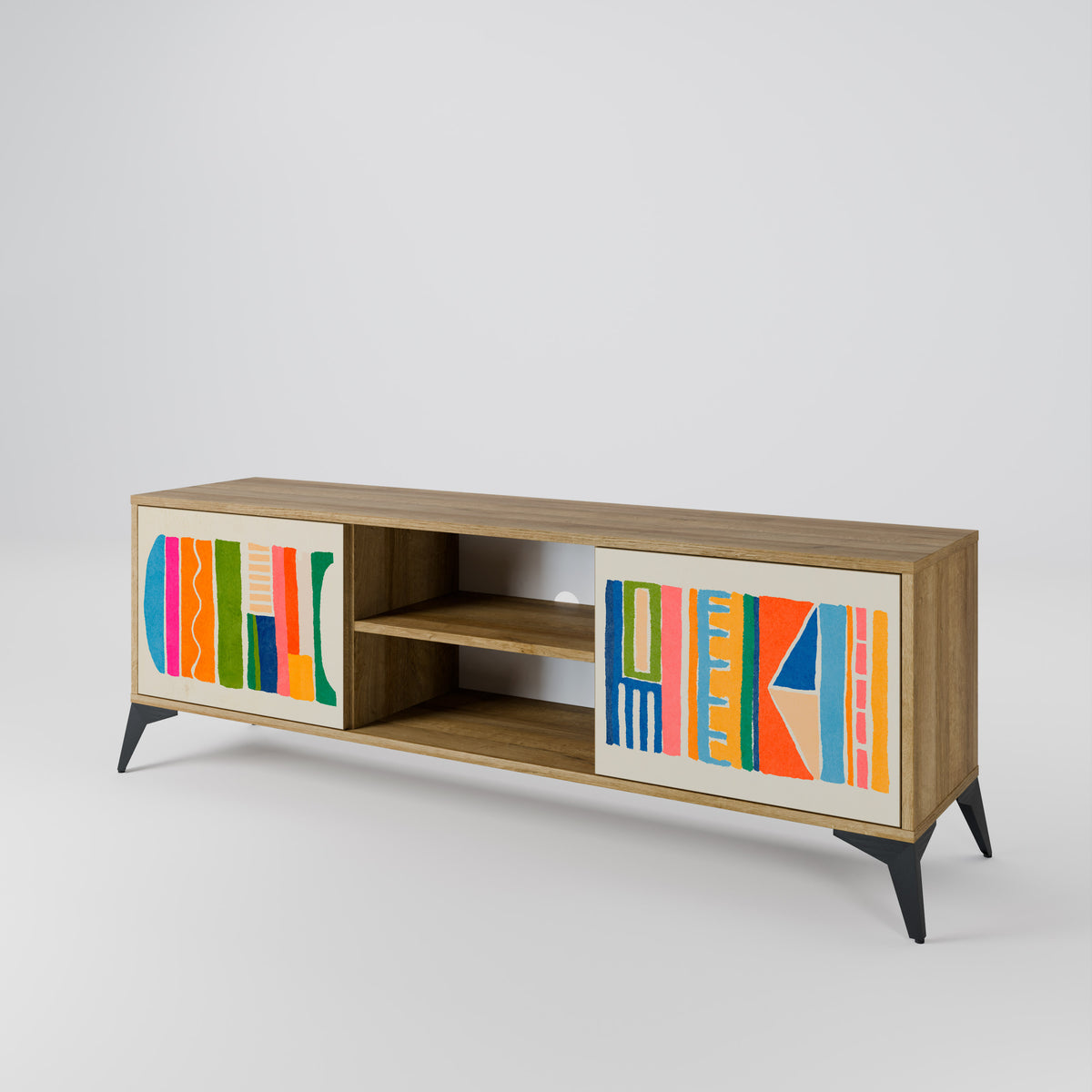 GEOMETRIC SHINE Mueble de TV de 2 Puertas