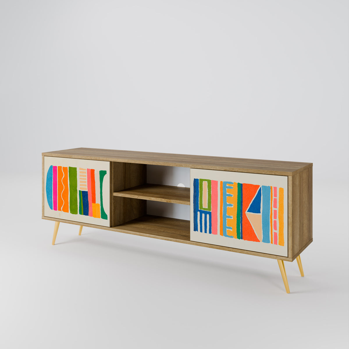 GEOMETRIC SHINE Mueble de TV de 2 Puertas