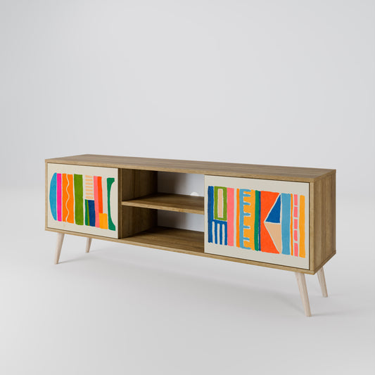 GEOMETRIC SHINE Mueble de TV de 2 Puertas