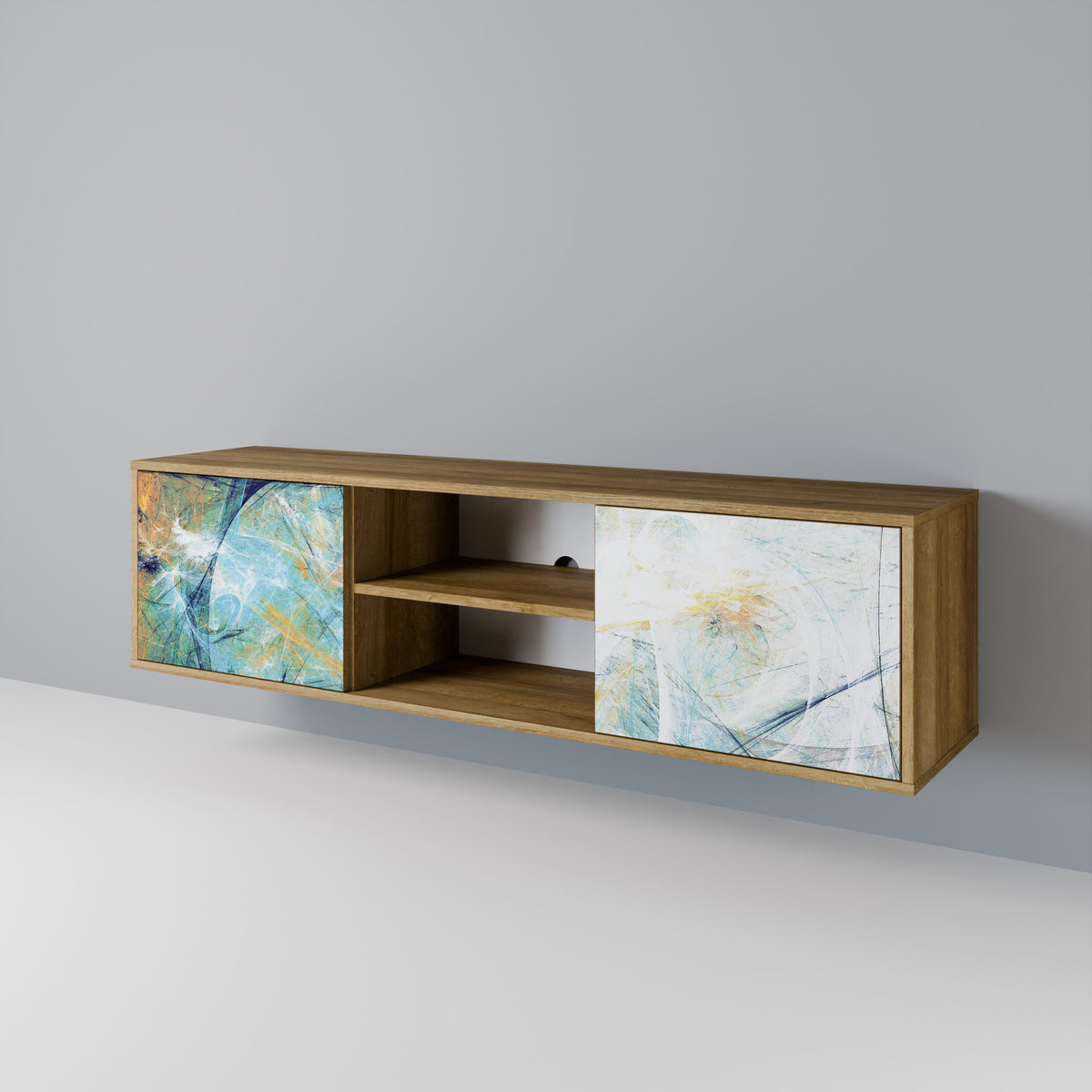 ABSTRACT THOUGHTS Mueble de TV de 2 Puertas