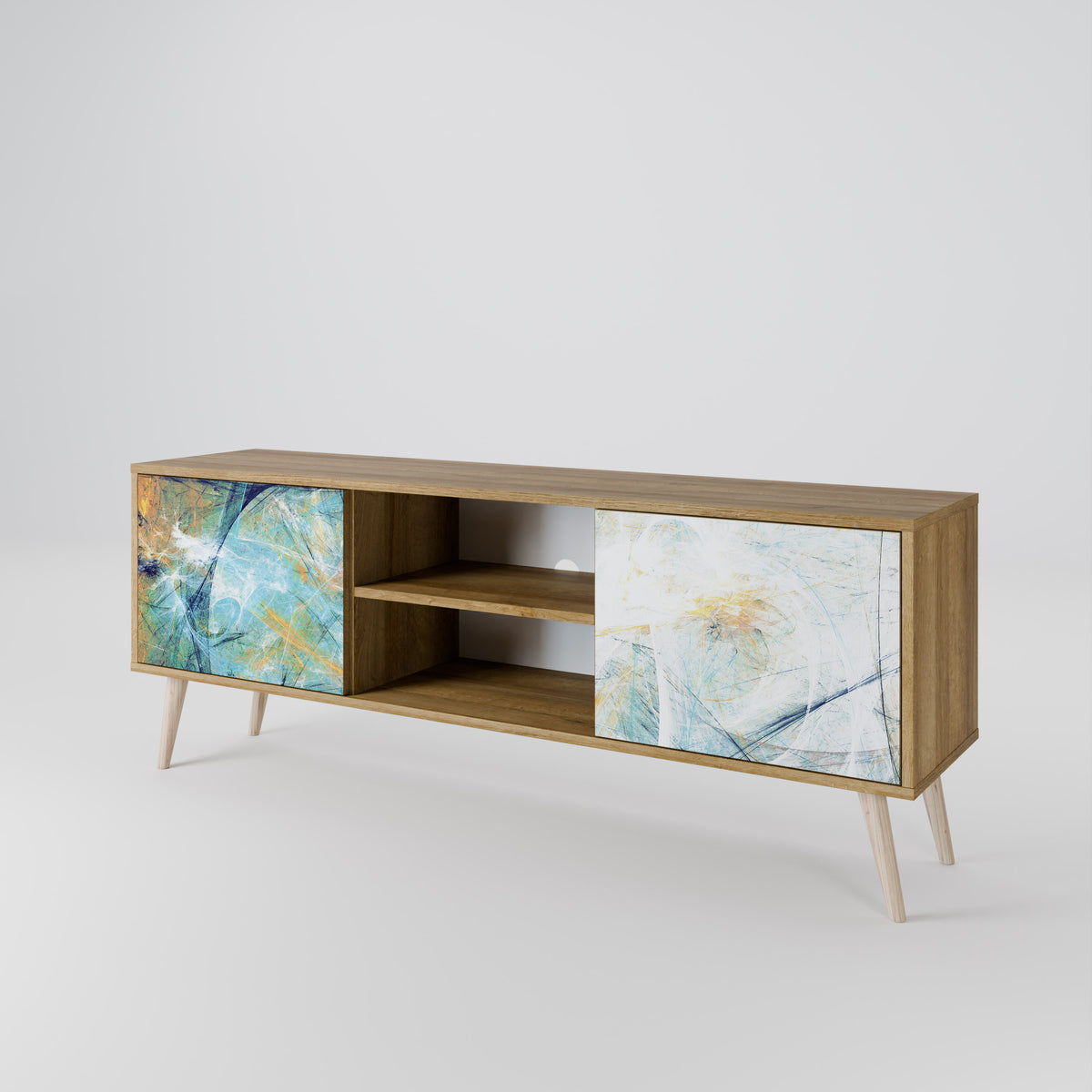 ABSTRACT THOUGHTS Mueble de TV de 2 Puertas