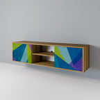 COLD SHOWCASE Mueble de TV de 2 Puertas en Efecto Roble