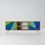 COLD SHOWCASE Mueble de TV de 2 Puertas en Efecto Roble