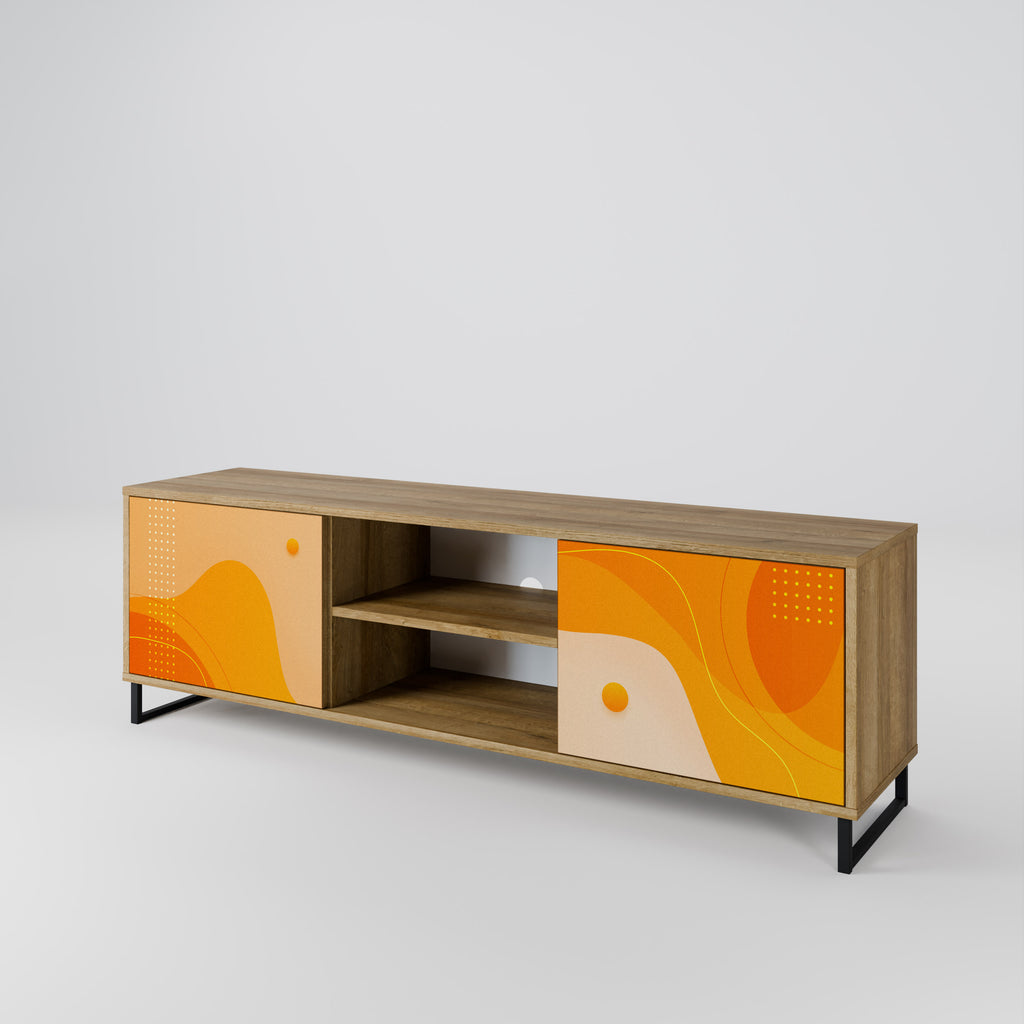 Mueble de TV de 2 puertas con efecto roble ORANGE ARRANGEMENT