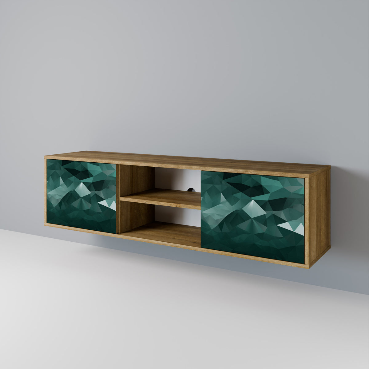 POLYGONAL FLOATING Mueble de TV de 2 Puertas