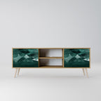 POLYGONAL FLOATING 2-Door TV Stand in Oak Effect