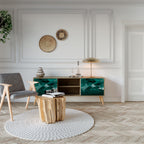 POLYGONAL FLOATING 2-Door TV Stand in Oak Effect